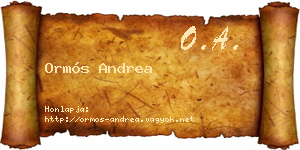 Ormós Andrea névjegykártya